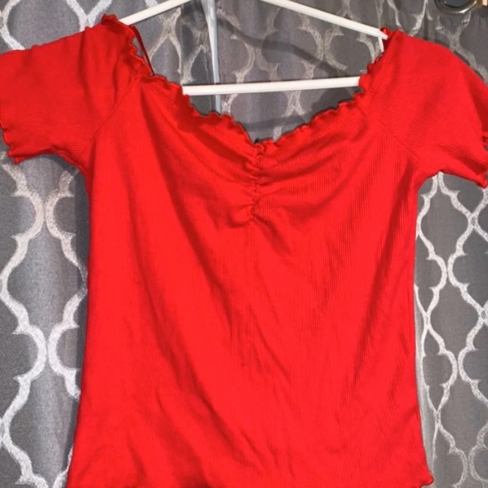 Red Off the shoulder top